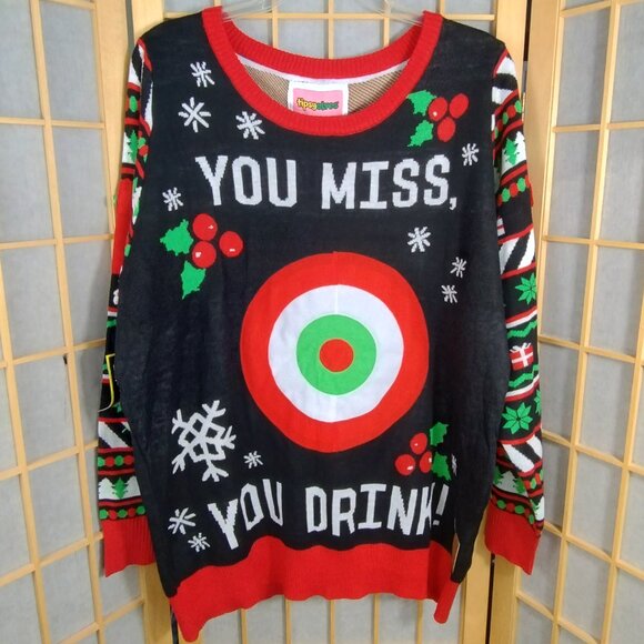 Tipsy Elves Sweaters - Tipsy Elves Drinking Games Target Christmas Sweater Size XL NWT